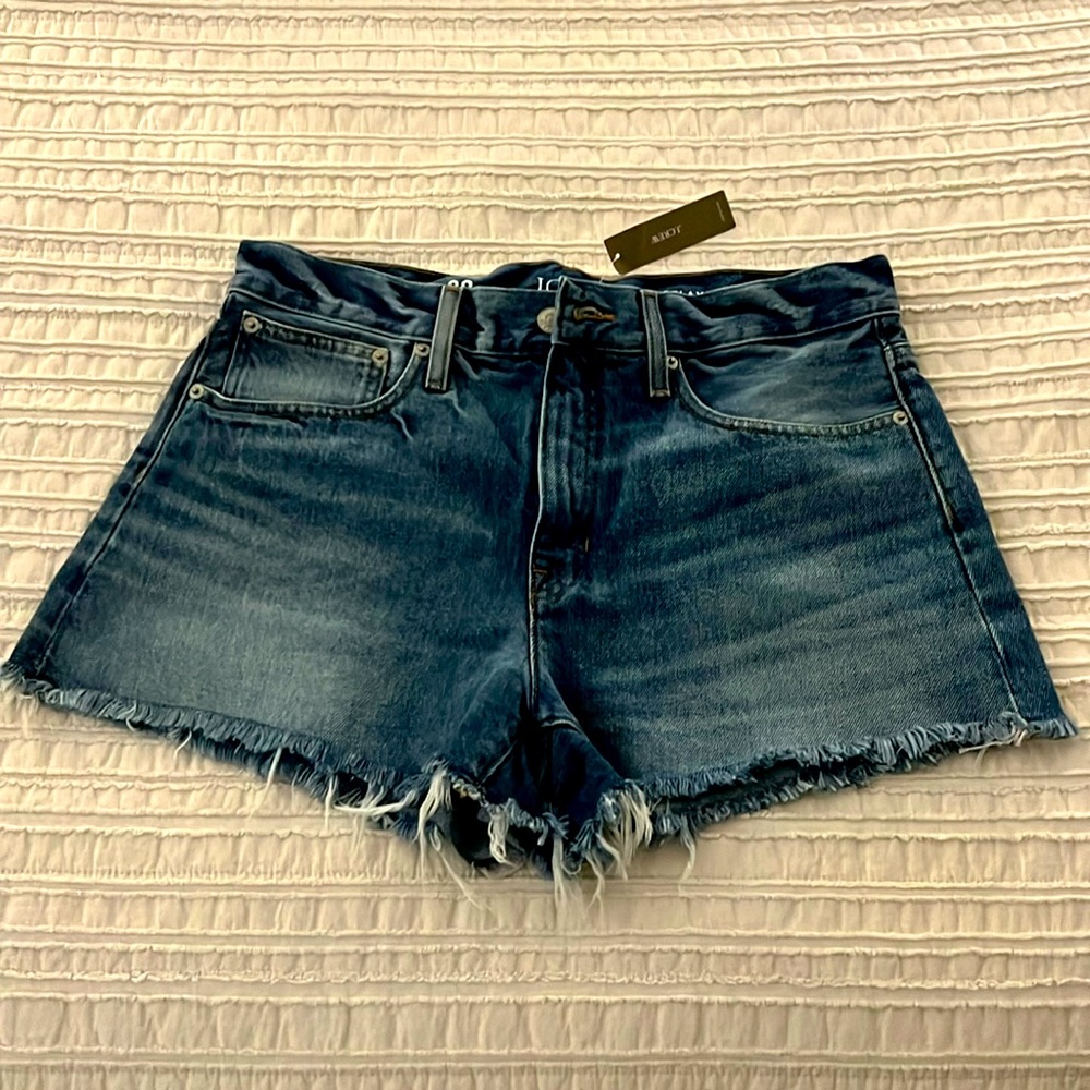 J. Crew Dark Blue Denim Cutoff Jean Shorts